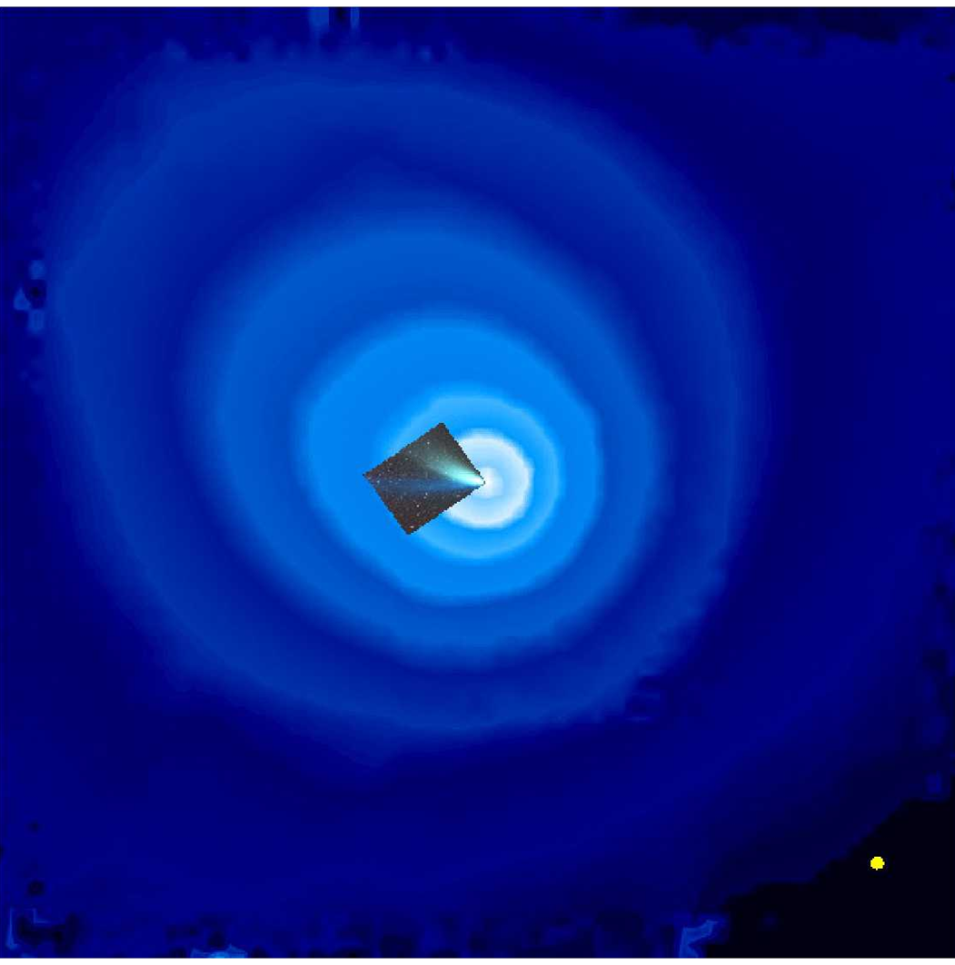UV and optic image synthesis of comet Hale Bopp